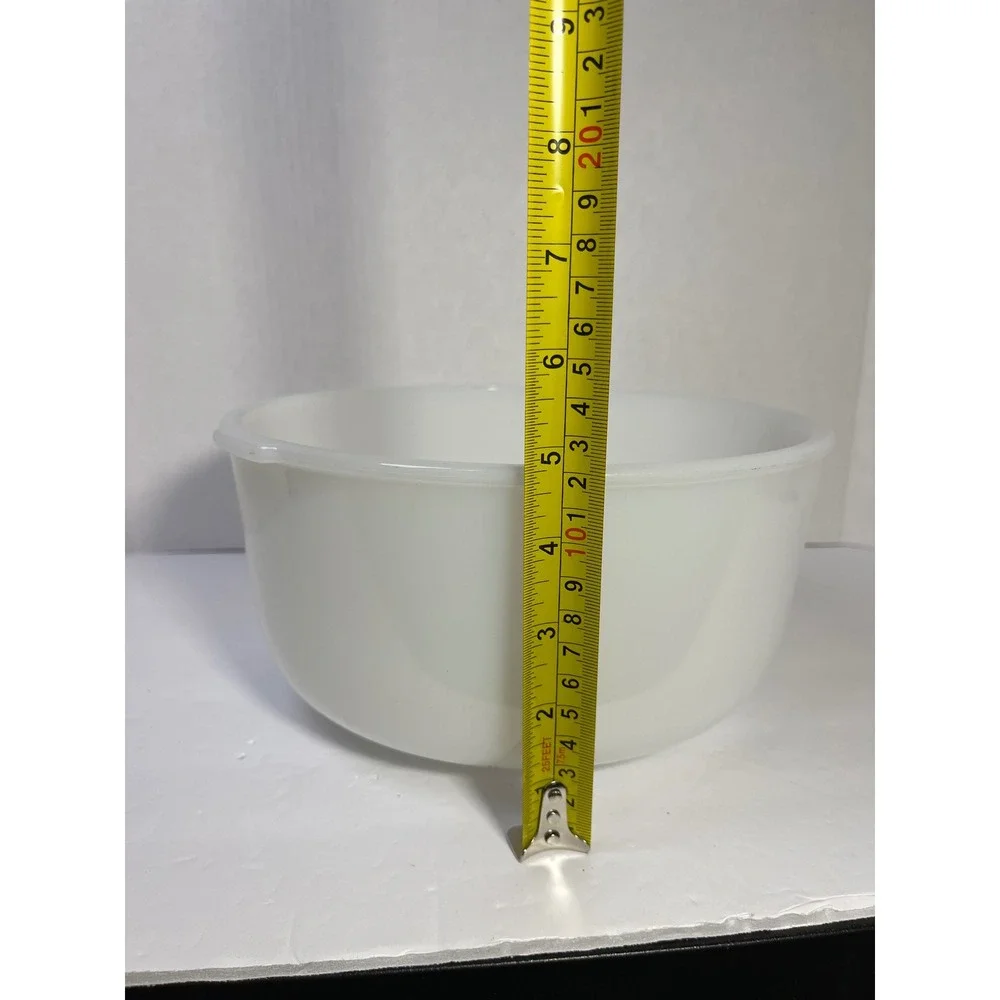 Vintage Glasbake for Sunbeam  White Milk Glass Mixing Bowl  Made in USA